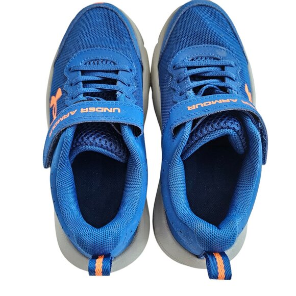 Under Armour Boys Shoes, Blue & Orange, Youth Size 2.5, Excellent Used Condition - Picture 5 of 16